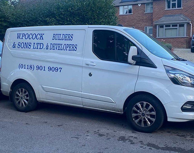 W. Pocock & Sons Ltd, Builders & Developers, signwritten on the company van