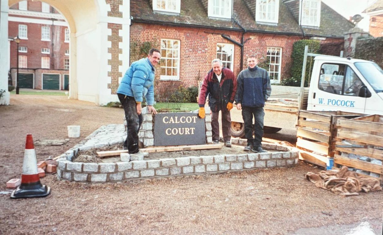 Terry and William Pocock with John at Calcot Court